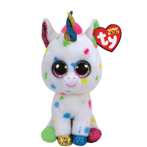 TY Harmonie Multicolour Unicorn Beanie Boo Soft Toy 15cm