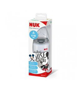NUK First Choice Baby Bottle Mickey And Minnie 300ml 6-18m