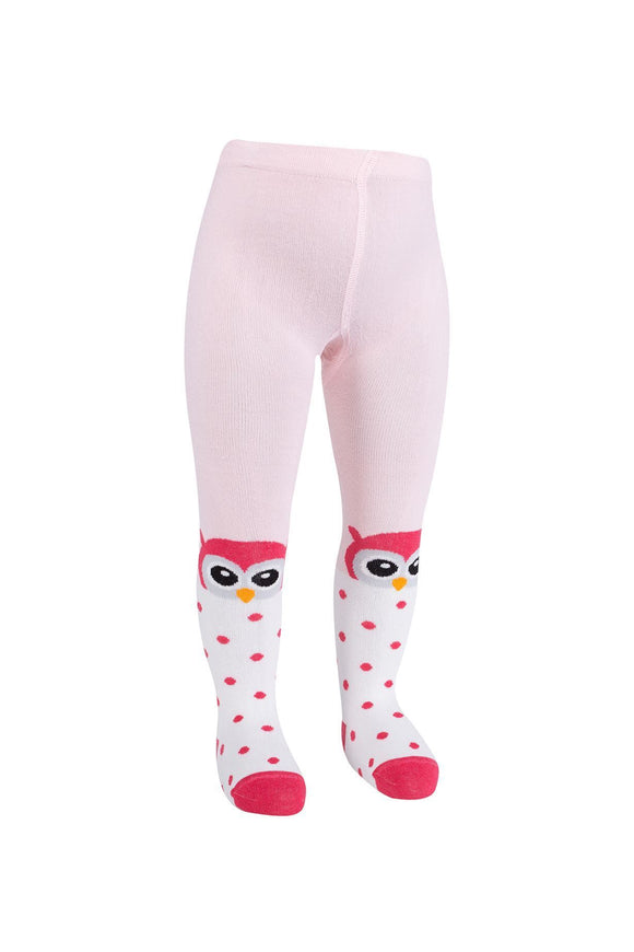 Girls Tights Owl Red