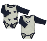 Bebetto 2-Pack Long Sleeve Bodysuits Little Panda (0-12mths)