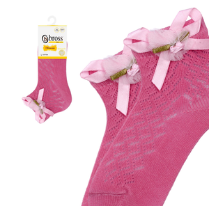 Baby Girl Ankle Socks Pink Flowers 2Pk (0-18mths)