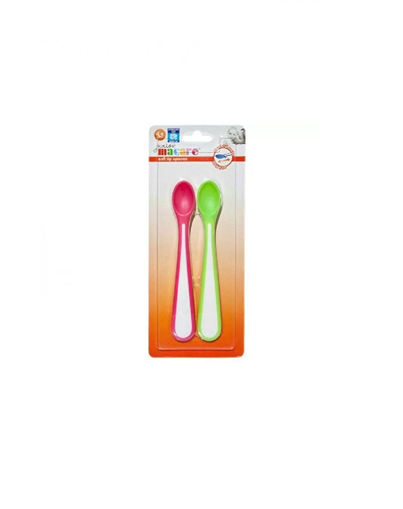 Junior Macare Soft Tip Baby Spoons Pink 2Pk