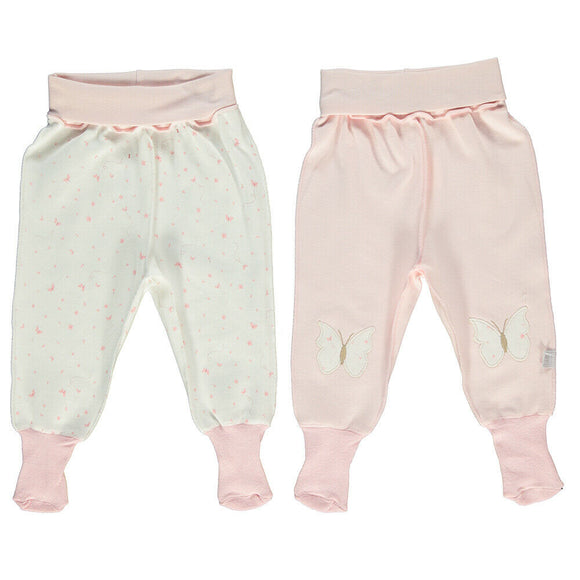 Bebetto 2-Pack Baby Girl Footed Leggings Butterfly (0-12mths)