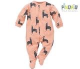 PINOKIO Baby Sleepsuit Happy Llama Orange