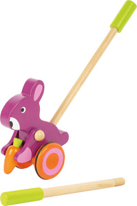 Small Foot Push Along Wooden Toy Hare With Carrot