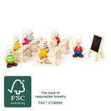 Small Foot Rabbit School Wooden Play Set