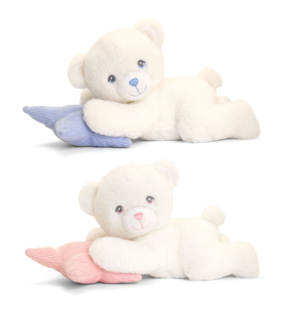 Keel Toys Keeleco Bear on Pillow Soft Toy 25cm
