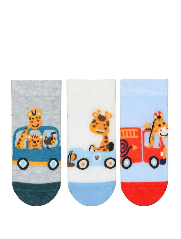 Baby Boy Ankle Socks Safari 3Pk