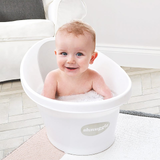 Shnuggle Baby Bath With Bum Bump Support And Foam Back Rest White/Grey