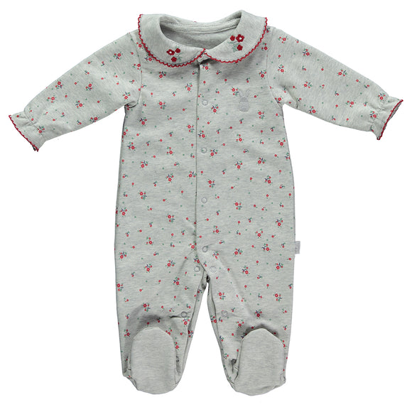 Bebetto Baby Girl Sleepsuit Grey Floral (0-9mths)