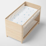 Happy Friday Little Stars Fitted Sheet Cot Bed Blue 70/140cm