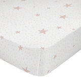 Happy Friday Little Stars Fitted Sheet Cot Pink 60/120cm