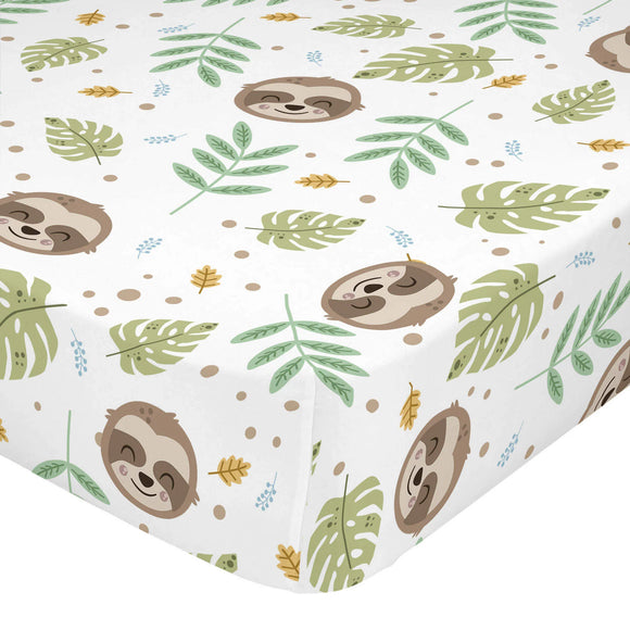 Happy Friday Happy Sloth Fitted Sheet Cot 60/120cm