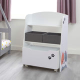Liberty House Toys Kids Cat and Dog Storage Unit with Roll-Out Toy Box