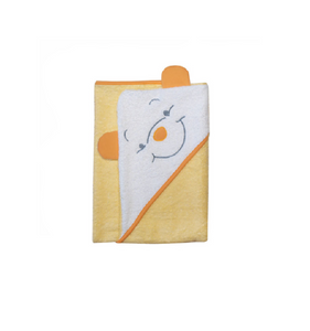 Baby Hooded Square Towel Bear Yellow