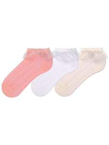 Girls Frilly Lace Socks 3Pk