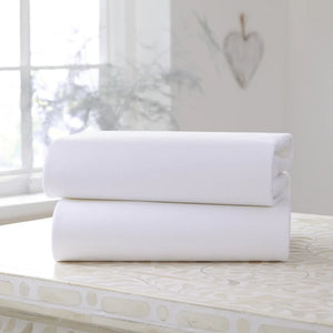 Clair de Lune 2-Pack Cotton Fitted Sheets Cot White 60/120