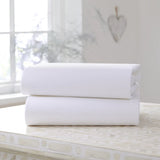 Clair de Lune 2-Pack Cotton Fitted Sheets Cot Bed White 70/140