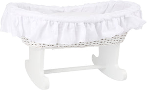 Small Foot Doll's Wicker Cradle White