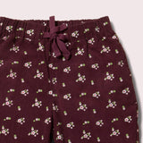 Little Green Radicals Plum Flowers Cord Comfy Trousers (3mths-2yrs)
