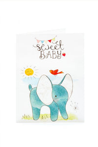 Best Years New Baby Card – Sweet Baby Teal Elephant Card