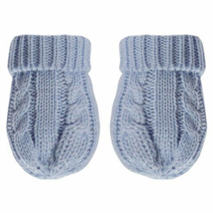 Soft Touch Kable Knit Mittens Blue (0-6mths)