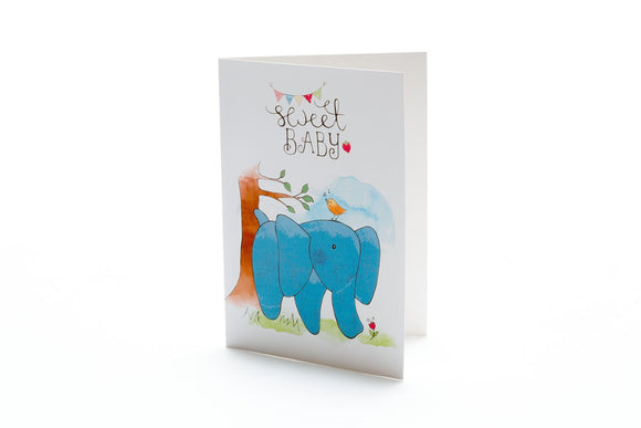 Best Years New Baby Card – Sweet Baby Blue Elephant Card