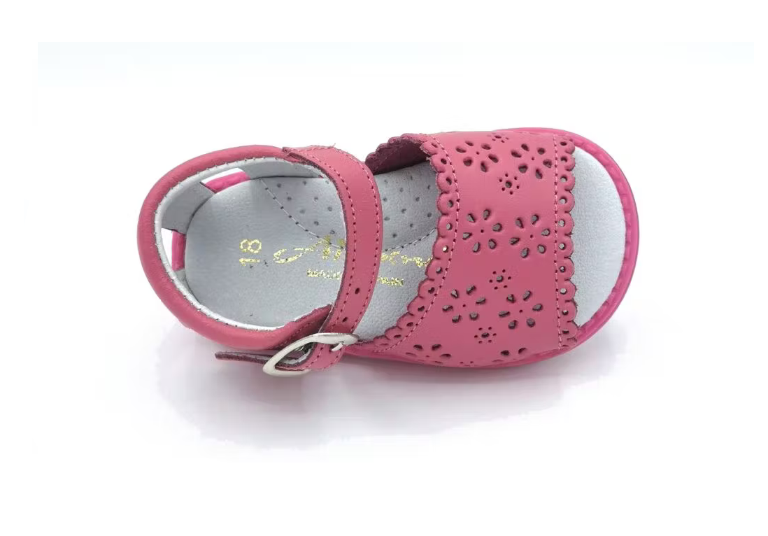 Aladino Leather Sandals Flower Cutout Pink Fuchsia