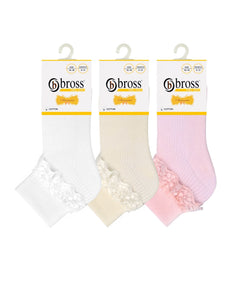 Baby Girl Frilly Lace Turnover Socks 3Pk