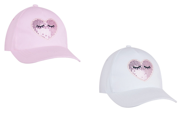 Yo Club Girls Baseball Hat Sequin Heart (6+yrs)