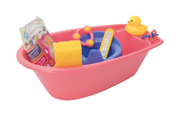 Heless Doll Bathtub Set With Accessories Pink