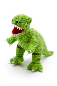 Best Years Knitted T-Rex Dinosaur Soft Toy Green