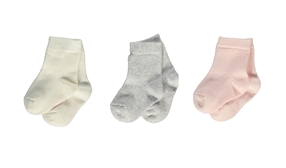 Bebetto Baby Girl Socks Ankle High 3Pk (0-6mths)