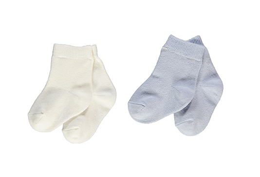 Bebetto Baby Boy Ankle High Socks 2Pk Blue/Ivory (0-36mths)