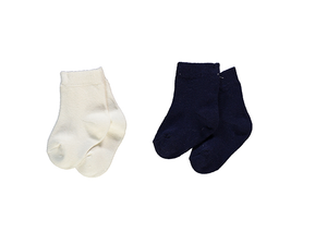 Bebetto Baby Boy Ankle High Socks 2Pk Navy/Ivory (0-36mths)