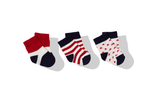 Bebetto Baby Boy Ankle High Socks 3Pk Stars and Stripes (0-3mths)