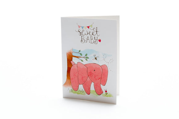 Best Years New Baby Card – Sweet Baby Pink Elephant Card