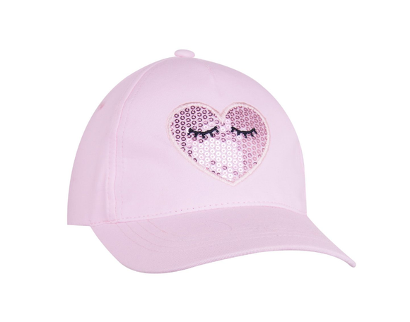 Yo Club Girls Baseball Hat Sequin Heart Pink (5yrs+)