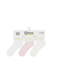 Baby Girl Trainer Socks Pink Plain 3Pk