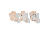 Bebetto Baby Girl Ankle High Socks 3Pk Hearts and Stripes (0-3mths)