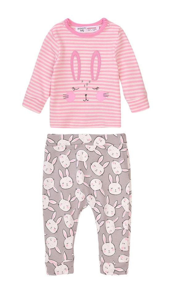 Minoti Girls Set Bunny Pink (0-12mths)