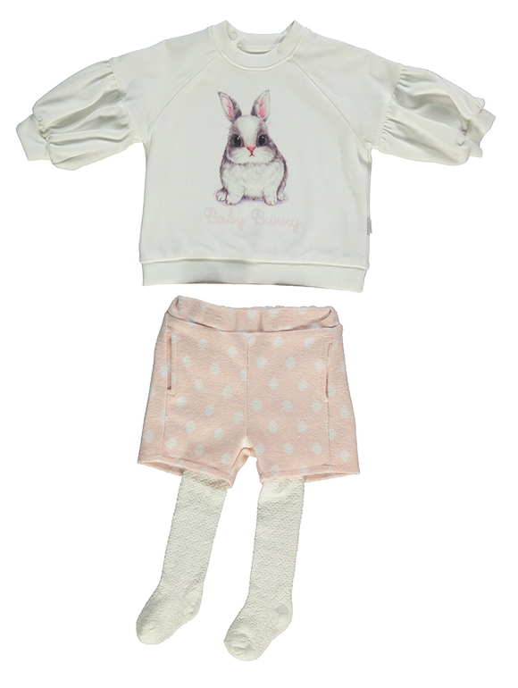 Bebetto Baby Girl 3-Piece Set Bunny (6mths-2yrs)