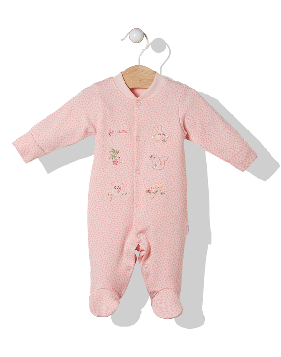 Bebetto Baby Girl Sleepsuit Pink Squirrel (0-9mths)