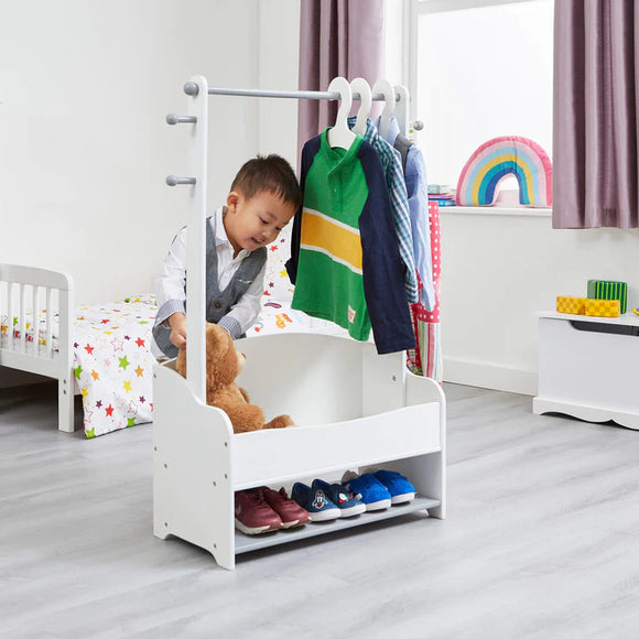 Liberty House Toys Kids Hanging Rail with Extra Storage