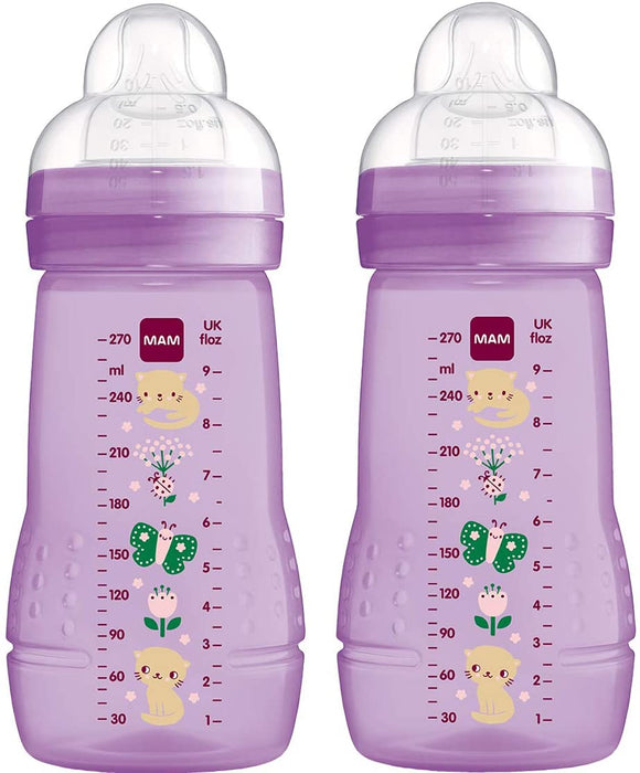 MAM Easy Active Baby Bottle 270ml 2-Pack Pink 2+m