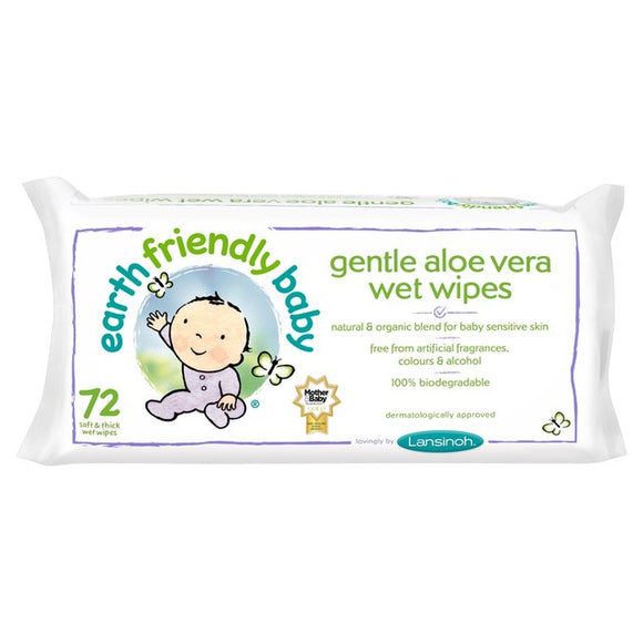Earth Friendly Baby Gentle Aloe Vera Wet Wipes 72Pk